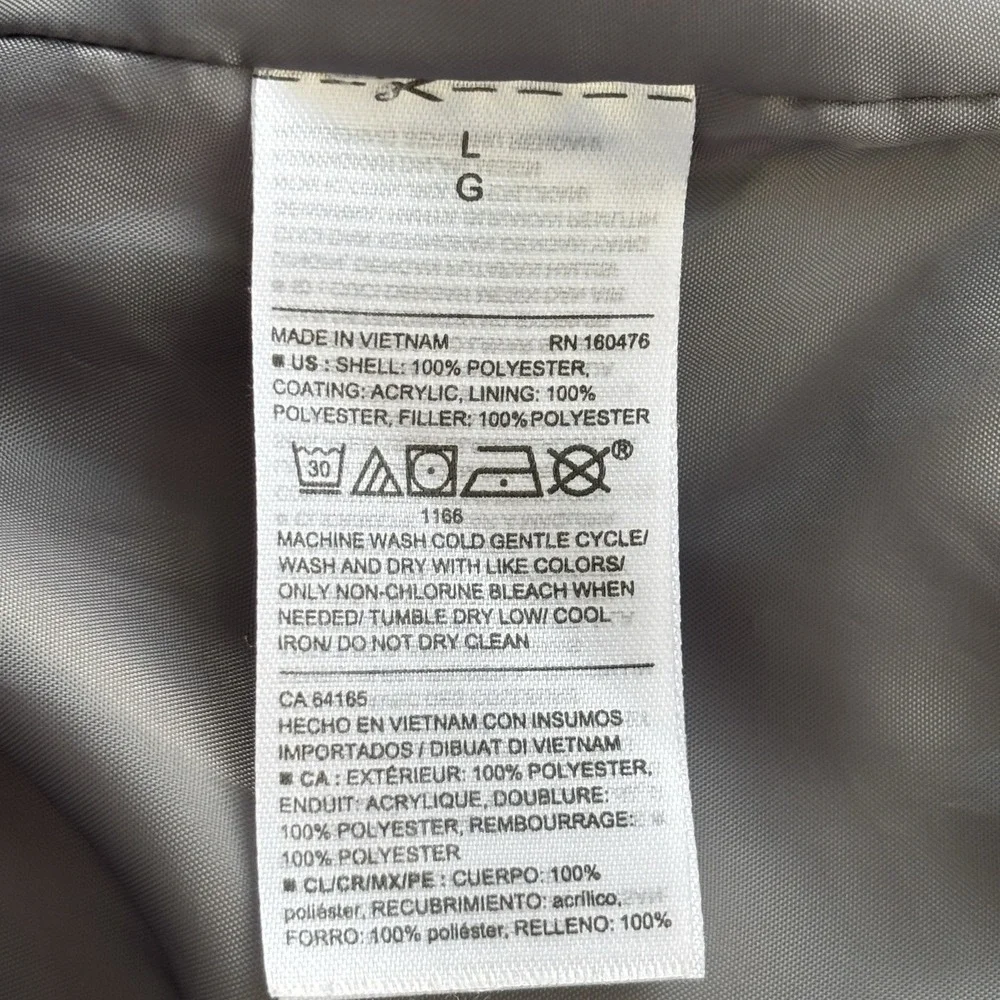 Old Navy Men's Gray Puffer Vest Size L Full‎ Zip Quilted Sleeveless Jacket